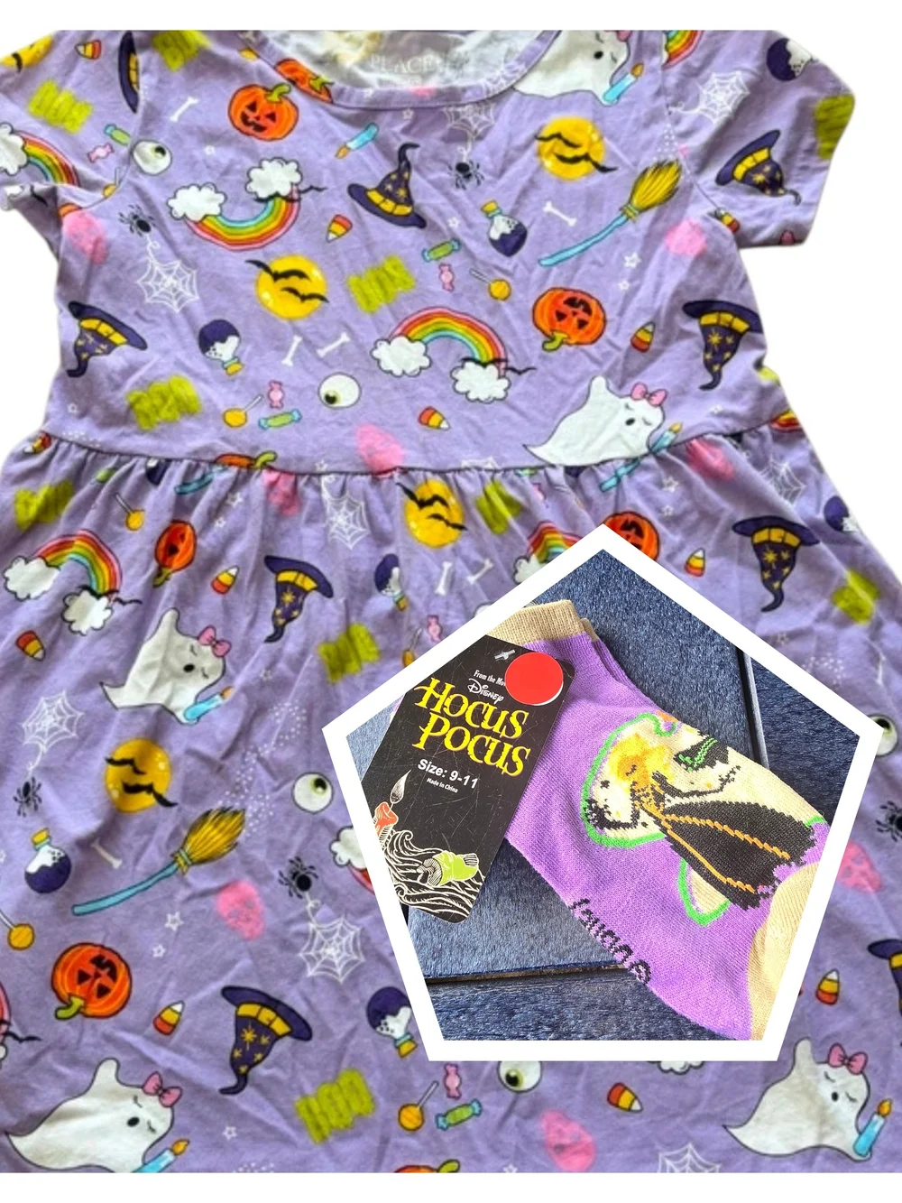 👻 Girls Halloween Dress Bundle Size 7/8 + Official Hocus Pocus Socks 🎃 - Picture 1 of 6